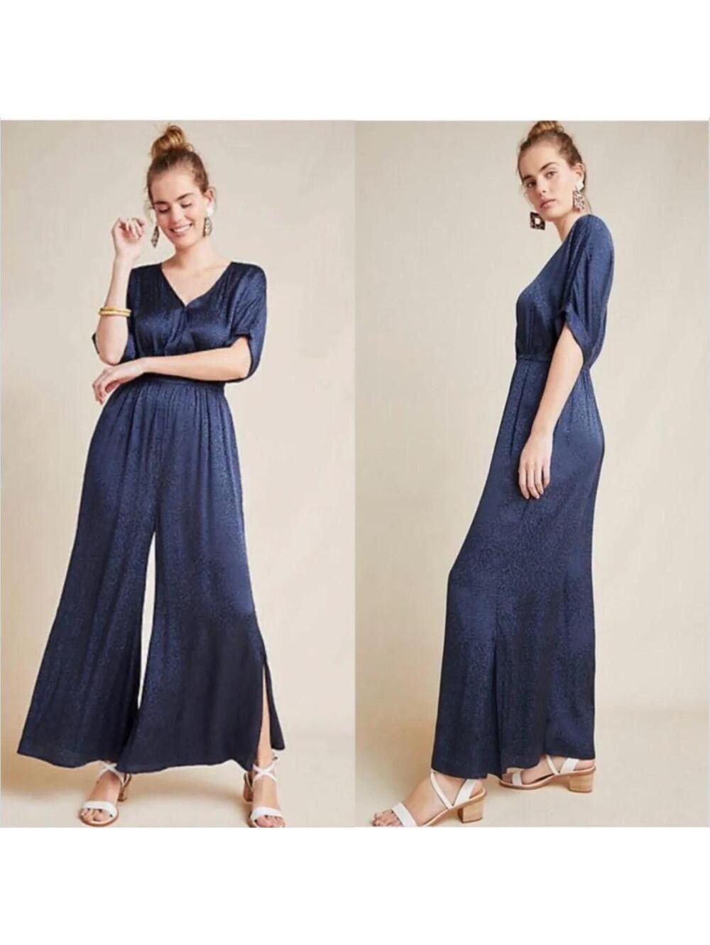 Maeve by Anthropologie "Jacqueline Jacquard Jumpsuit" - Large EUC